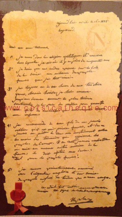 Napoleon Bonaparte Son Testament Napoleon Bonaparte 1769 1821 Histoire Personnages Historiques Accueil 1er Media Culturel Corse Corsicatheque Com