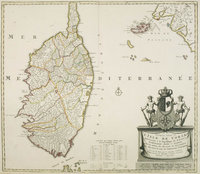 OTTENS R et J VOGT J Nouvelle carte de l'Isle de Corse apartenante a la Republique de Genes Amsterdam 1737