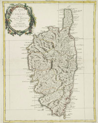 ZATTA A L'Isola di Corsica Divisa nelle sue Provincie Di nuova Projezione Venise 1782