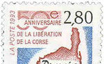 Timbre La Poste 50e anniversaire de la libération (2,80 francs) 1993