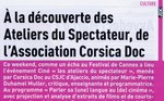 Article - À la découverte des Ateliers du Spectateur, de l’association Corsica Doc 