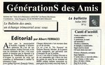 Journal GénérationS des amis n°11 (juillet 2002)