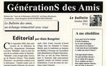 Journal GénérationS des amis n°12 (octobre 2002)