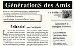 Journal GénérationS des amis n°15 (juillet 2003)