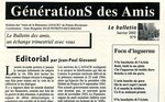 Journal GénérationS des amis n°9 (janvier 2002)