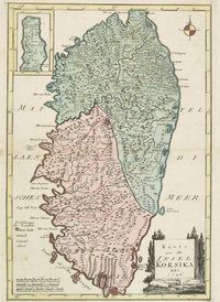 BUSCHING Karte von der Insel Korsika Vienne 1796