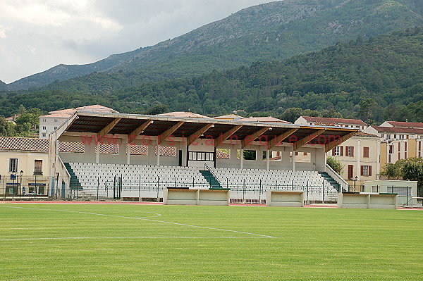 Carte Postale / Fanion – Stade Santos Manfredi à Corte (Corse) – Ancien