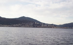 Ajaccio au crépuscule, vue de la mer